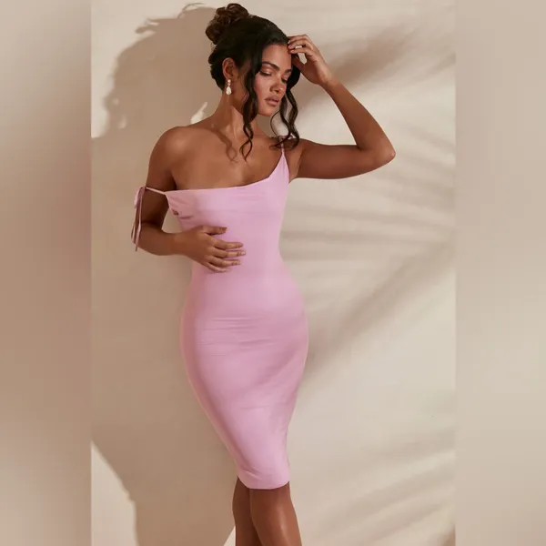 Oh Polly Dali Cowl Neck Backless Midi Dress in Pink Size 10 New with tag - Image 6