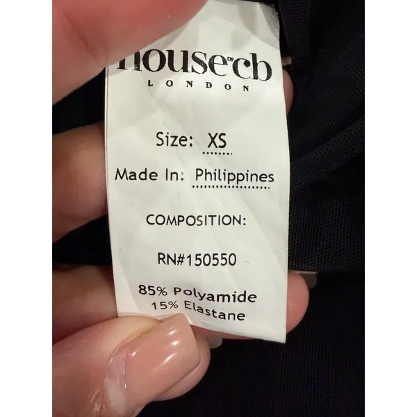 House of CB Rose Mesh Cutout LBD SemiSheer Party Ruched Cutout Mini Dress NWT XS - Image 8