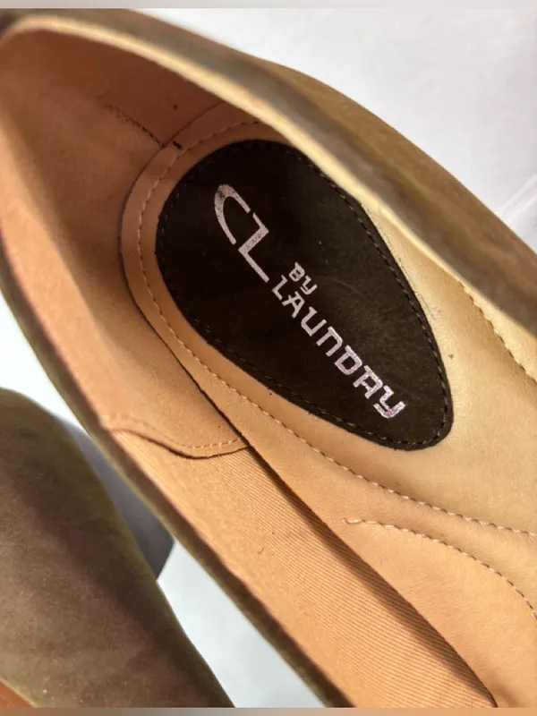 CL Chinese Laundry 9.5 Workwear Olive Pumps Suede Pointed-Toe Padded Heels Shoes - Image 6
