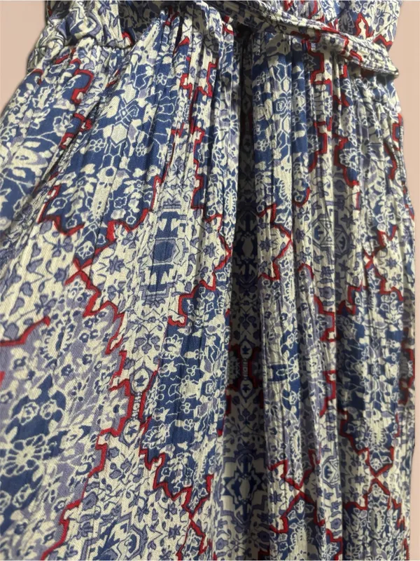 Sim & Sam Boho Print Maxi Dress Size Small Blue Red White Adjustable - Image 5