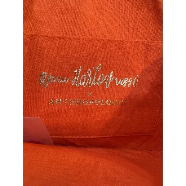 Anthropologie Monogram Crescent‎ Pouch Orange with purple monogrammed A - Image 7