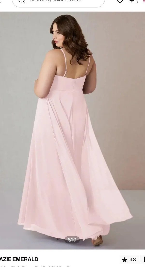 Azazie Blushing Pink Bridesmaid Dress - Image 2