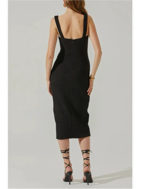 Astr The Label Wylla Underwire Body-Con Black Midi Dress with Side Slit S $99 - Image 2