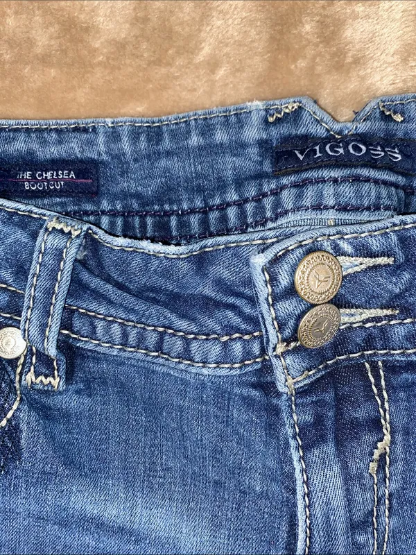 Vigoss Medium Blue Bootcut Jeans with Embroidered Back Pockets - Image 3