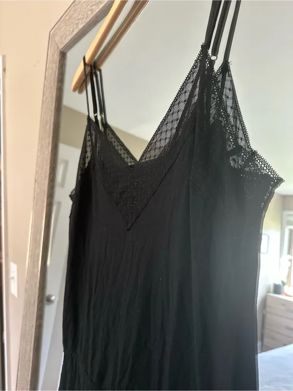 Victoria’s Secret Black Lace Trim Sleeveless Lounge Romper Size Small - Image 4