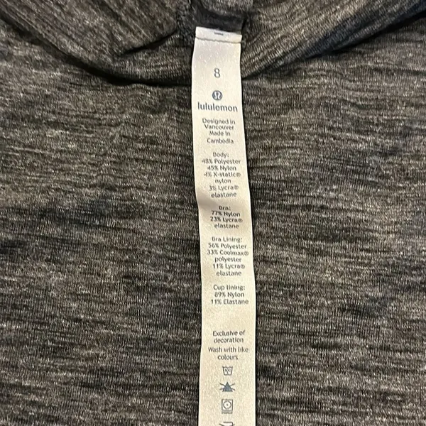 Lululemon Women’s Grey Raise the Barre Tank Top with Strappy Built in Sports Bra - Image 6