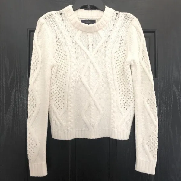 Rachel Roy Adrina Crewneck Pullover in Ivory, Size L New w/o Tag - Image 7