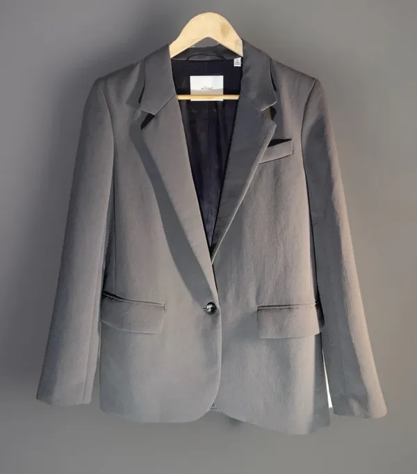 Aritzia Wilfred Crepette Blazer jacket XS Gray - Image 2