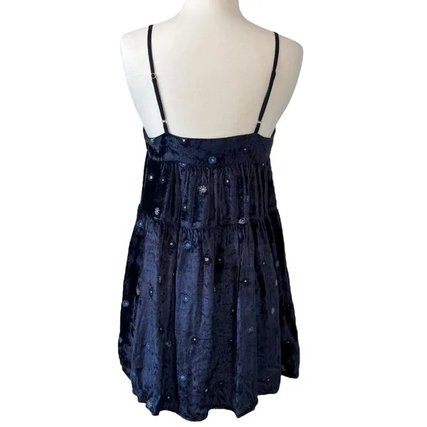 UO Kimchi Blue Alice Embroidered Velvet Mini Babydoll Dress - Image 13