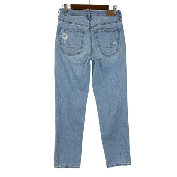 American Eagle 90s Straight Jeans | Size‎ 4 | Ripped Distressed Baggy Denim - Image 5