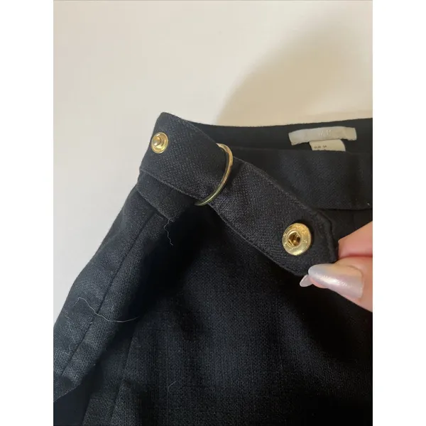 H&M -Womens Dress Pants / Slacks with Gold Buckels - Size 4 - Black - Image 7