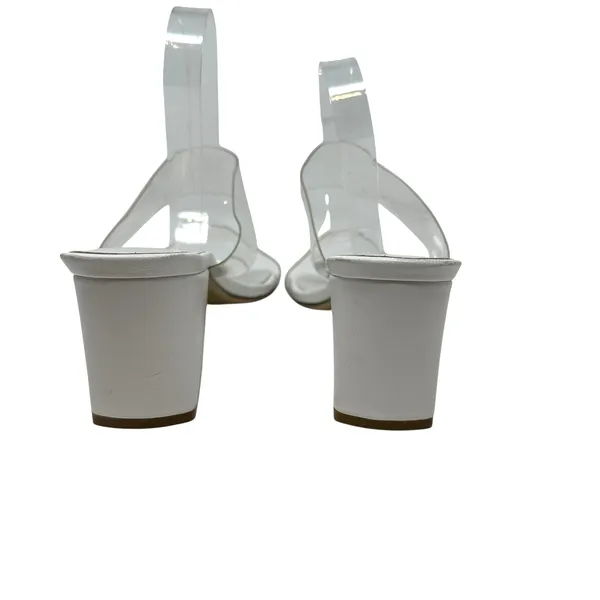Raye Bardot Heel Slide Strap Sandal Block Clear White Size‎ US 9 - Image 9