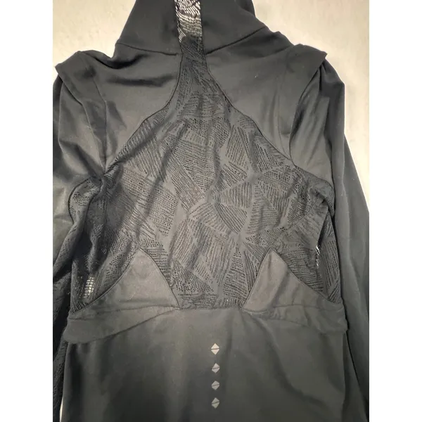 Merrell Womens‎ Black Full Zip Athletic Jacket Mesh Back Thumbholes Mock Neck - Image 3