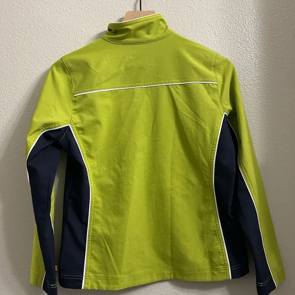 Green Lightweight Zip Up Jacket Athletic Windbreaker Fits Small - Image 3