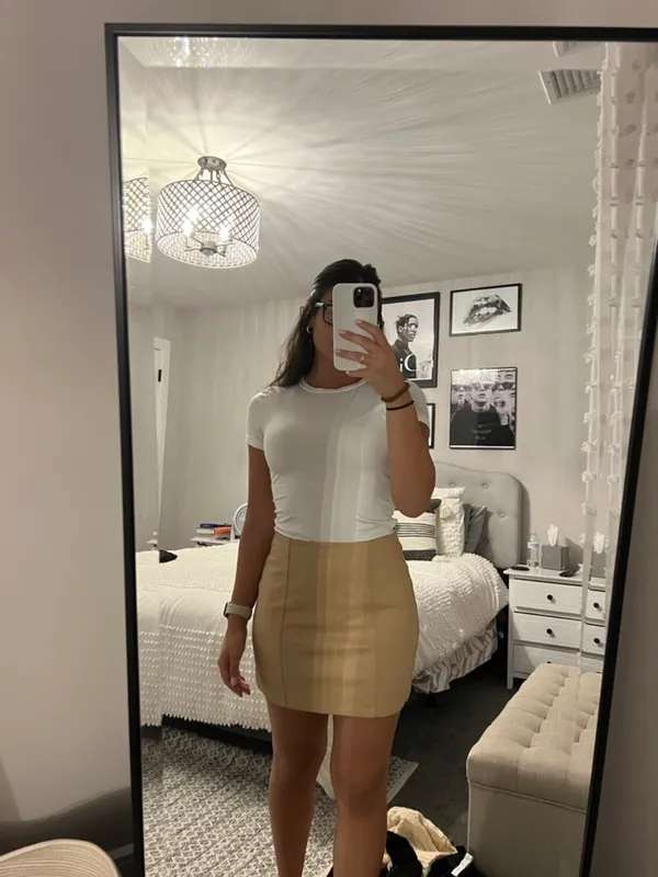 Forever 21 Tan Leather Skirt - Image 4