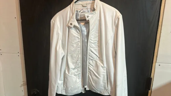 Wilson's Leather White leather zip up jacket - Image 3