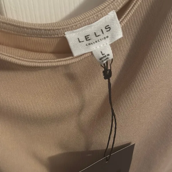 LE LIS Tan One-Shoulder Asymmetrical Bodysuit - Image 3