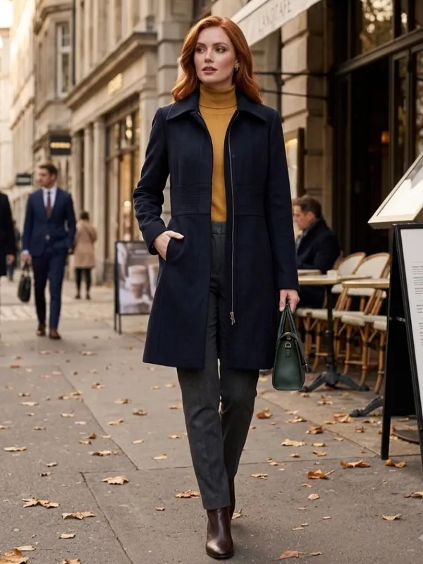 Kenneth Cole Reaction Structured Mid-Length Wool Blend Modern Winter Coat 12 - Image 13