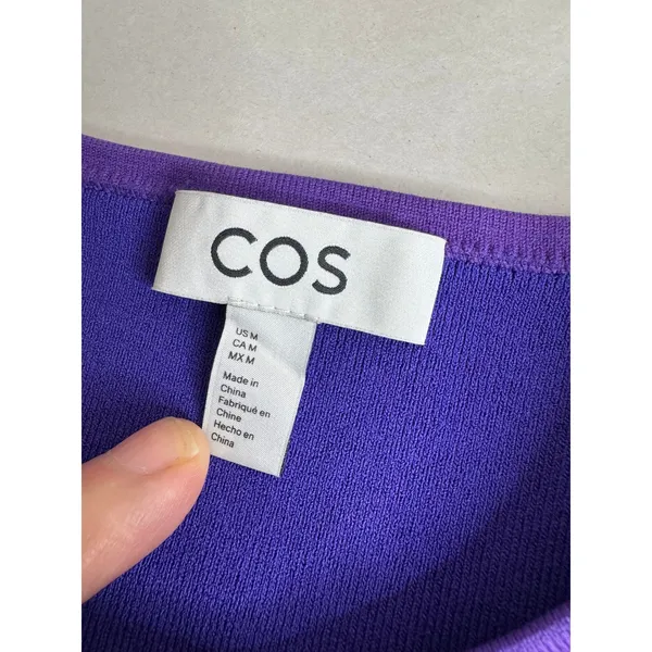 COS Womens Sleeveless Midi Dress Purple Size M Round Neck Slim Fit - Image 4