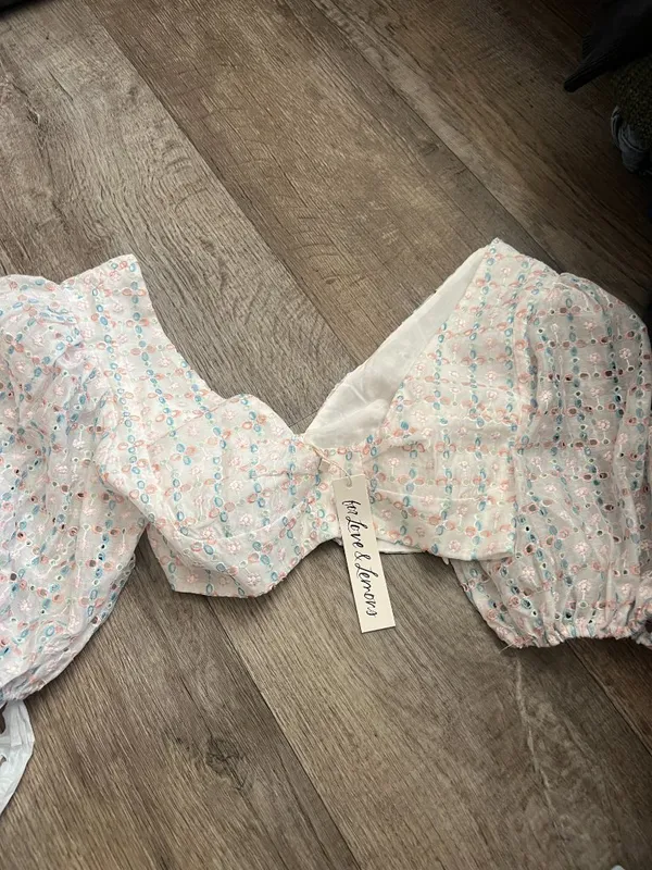 NWT For Love & Lemons Denise Crop Top size small - Image 3