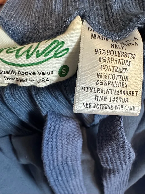New In knit color block Wide‎ Leg pants Blue Size Small NWT - Image 4