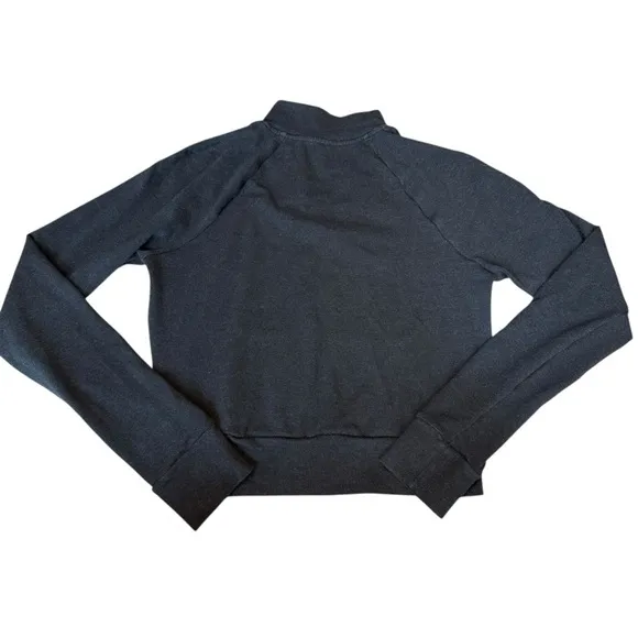 Skims‎ Women’s M Zip Up Track Jacket Charcoal Black Cropped Sporty Loungewear - Image 6