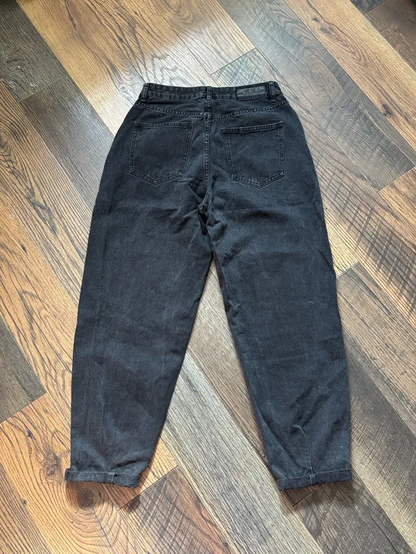 Cotton On Slouch Mom Jean Barrel Washed Black Ankle Jeans Size 6 Baggy Retro 90s - Image 2