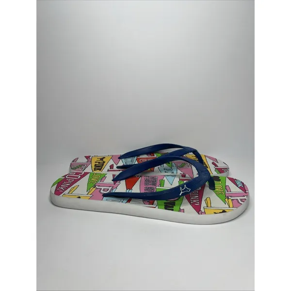 Victoria's Secret PINK Flip Flops Large Collegiate‎ Pennant Love Spirit New - Image 14