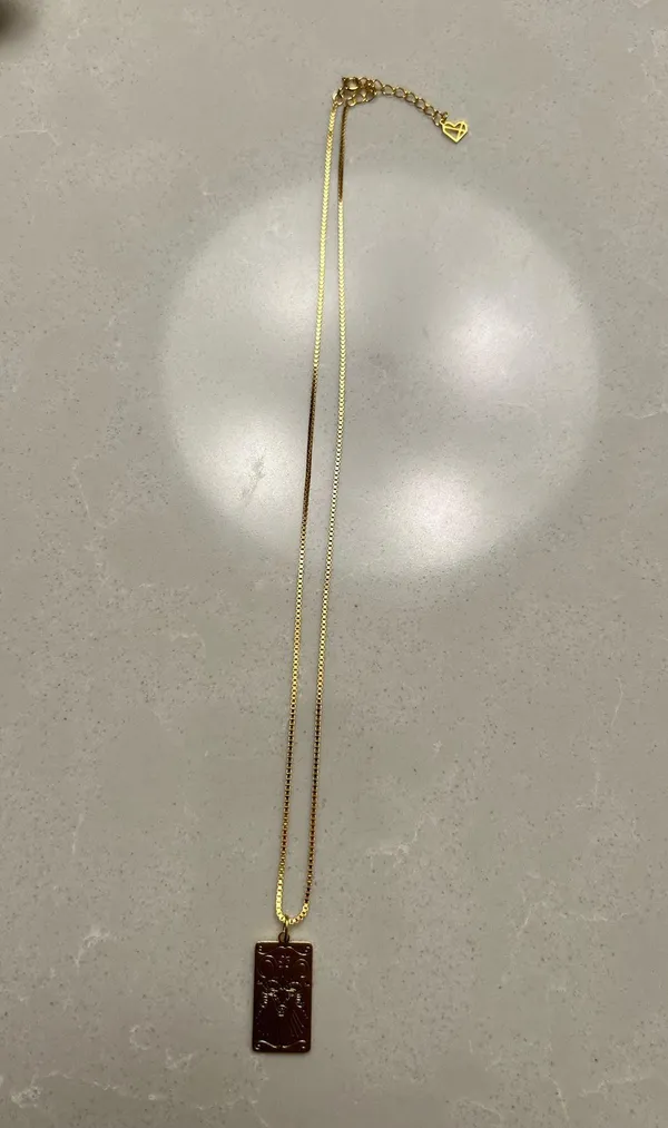 Gold Tarot Taurus Pendent Necklace - Image 2