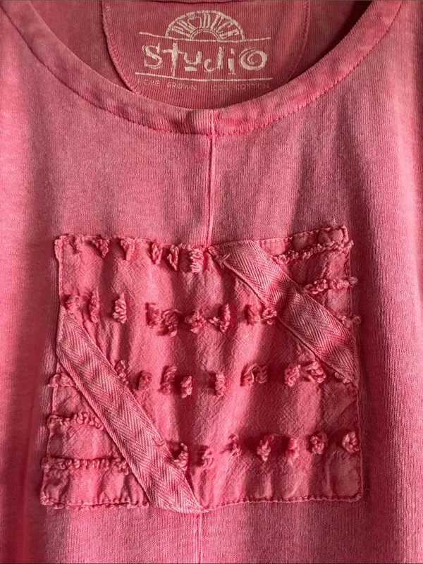 Vintage Produce Studio Pink Cotton Maxi Dress L Lagenlook Art to Wear - Image 5
