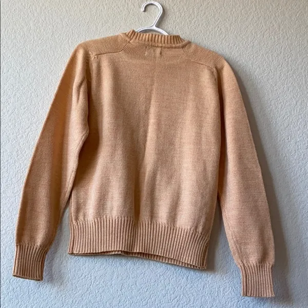 Vintage Horizon cable knit sweater peachy pink granny core - Image 5