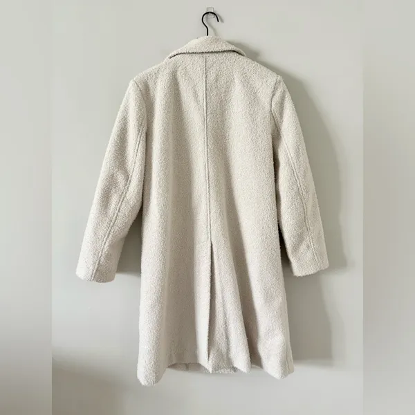 LOFT Double Breasted Midi Boucle Jacket in Cream - Size S - Image 6