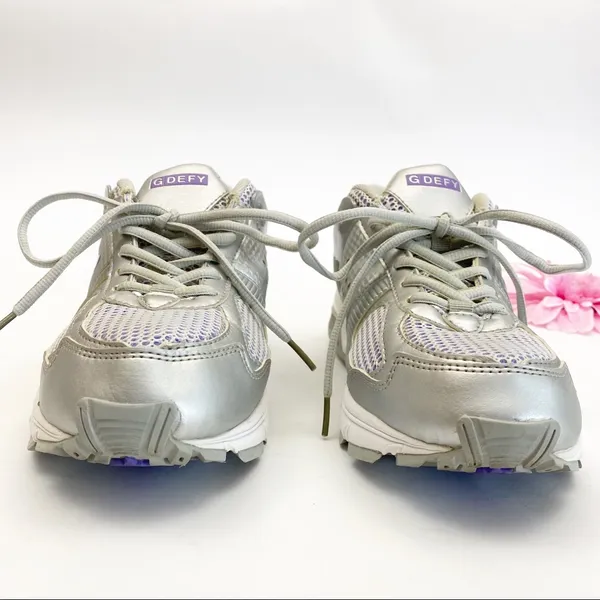 G-Defy Gravity Defyer Athletic Running Walking Shoes Sneakers: Grey/Purple/White - Image 7