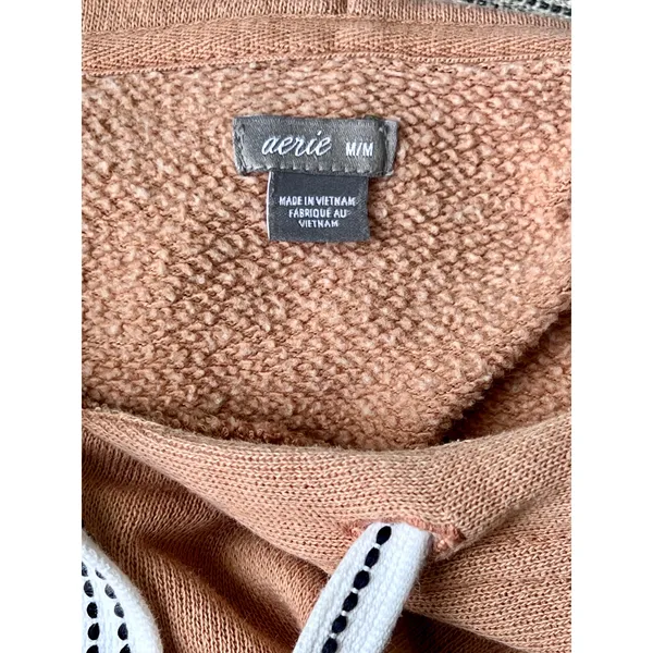 Women's M Oversized Aerie Hoodie Tunic Sweatshirt Peach Pink - Image 5