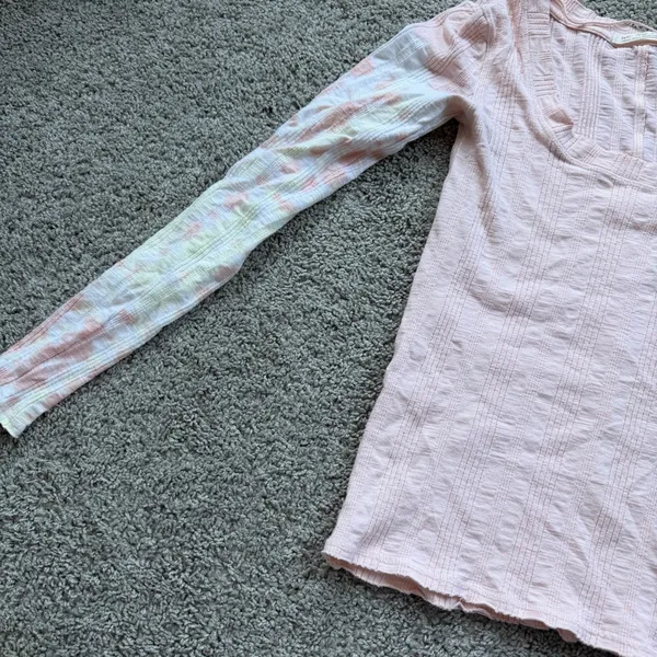 Free People We The Free Big Sur Misty Mountain Pink Tie Dye Long Sleeve Small - Image 6