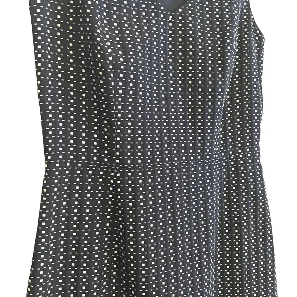 Tommy Hilfiger Sleeveless Sheath Dress Navy White‎ Geometric Textured Size 0 - Image 5