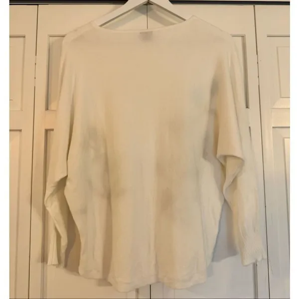 Anthropologie Aaeda white felted floral top size M - Image 6