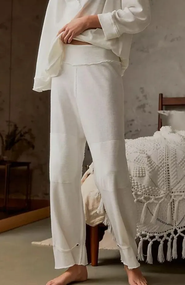 Free People NWT white Organic Cotton Lounge Pants. Size Medium - Image 2