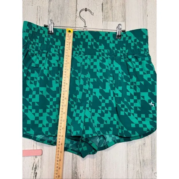 JoyLab Green Geometric Active Shorts Women’s XL High Waist Workout Running Short - Image 6