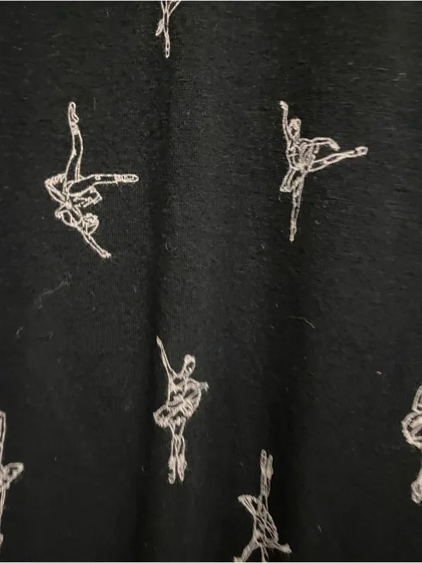 Soma Womens Nightgown XL Night Dress Ballerina Ballet Dancer Print Black White - Image 6