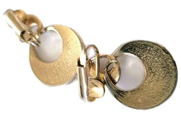 Vintage Retro Boho Black Half Moon Clip-On Statement Earrings Costume Jewelry - Image 2