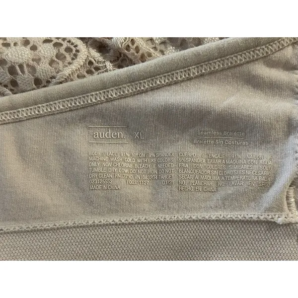 Auden Blush Pink Lightly Lined Lace Bralette XL, Soft Girl Romantic Feminine - Image 4