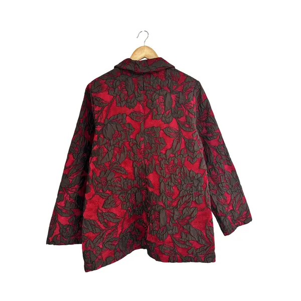 Habitat Clothes to Live In Vintage Red Floral Jacquard Blazer Jacket XL Tapestry - Image 2