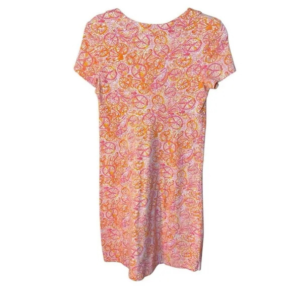 Lilly Pulitzer Kelsea Dress in Ten Speed‎ Bicycle Print Sz XS Orange Pink - Image 3