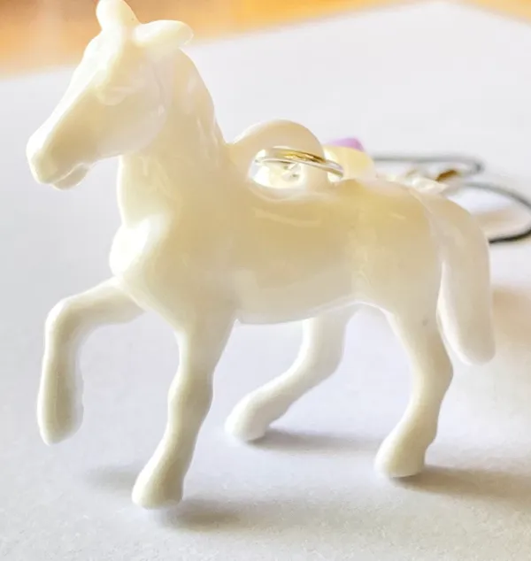 Handmade Kawaii retro y2k whimsical white horse mix beads phone strap/keychain/bag charm/display🌈⭐️🤍 - Image 3