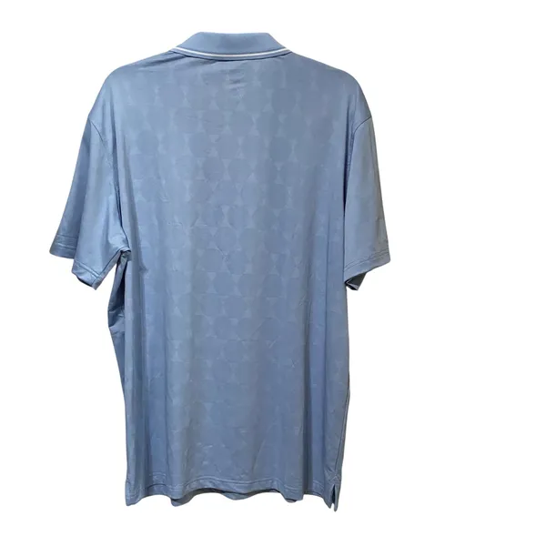 MAELREG Performance Polo Light Blue Geometric Jacquard UPF 30+ Mens Large NEW - Image 2