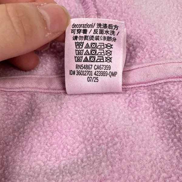 Pink Victoria's Secret Zip Up Hoodie XL‎ Purple Embossed Logo Fleece Sweatshirt - Image 7
