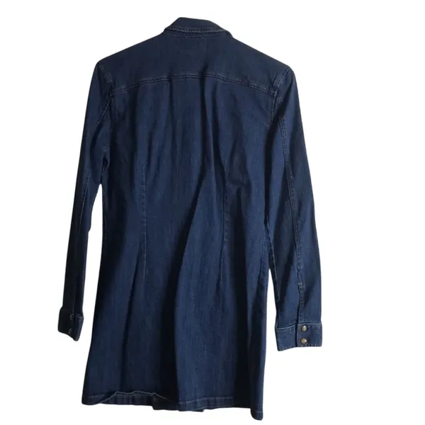 Kendall Kylie Denim Western Mini Dress‎ Pearl Snap Women's Medium Blue - Image 9