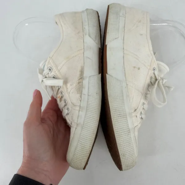 Superga 2750 Cotu Classic Women Size 39 White Canvas‎ Sneakers Minimalist Casual - Image 3