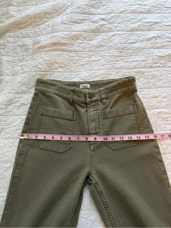 Faherty Stretch Terry Patch Pocket Pants Military Olive Green 26 - Image 10